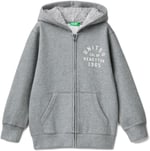 United Colors of Benetton Önü Logo Baskılı Cep Detaylı Fermuarlı Kapüşonlu Sweatshirt Kapüşonlu Sweatshirt Erkek çocuk
