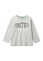 United Colors of Benetton Önü Logo Baskılı Bisiklet Yaka Uzun Kollu T-Shirt T-Shirt Erkek çocuk