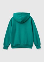 United Colors of Benetton Önü Logo Baskılı Kanguru Cepli Kapüşonlu Sweatshirt Kapüşonlu Sweatshirt Erkek çocuk