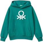 United Colors of Benetton Önü Logo Baskılı Kanguru Cepli Kapüşonlu Sweatshirt Kapüşonlu Sweatshirt Erkek çocuk