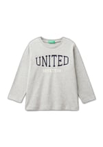 United Colors of Benetton Önü Logo Baskılı Bisiklet Yaka Uzun Kollu T-Shirt T-Shirt Erkek çocuk