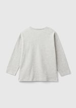 United Colors of Benetton Önü Logo Baskılı Bisiklet Yaka Uzun Kollu T-Shirt T-Shirt Erkek çocuk