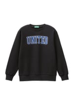 United Colors of Benetton Önü Logo Baskılı Bisiklet Yaka Ribanalı Sweatshirt Sweatshirt Erkek çocuk