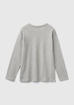 United Colors of Benetton Önü Parıltılı Logo Baskılı Regular Fit Uzun Kollu T-Shirt T-Shirt Kız çocuk