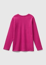 United Colors of Benetton Önü Parıltılı Logo Baskılı Regular Fit Uzun Kollu T-Shirt T-Shirt Kız çocuk