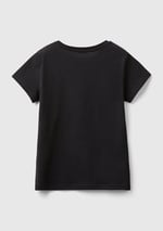 United Colors of Benetton Önü Parlak Logo Baskılı Bisiklet Yaka Kısa Kollu T-Shirt T-Shirt Kız çocuk