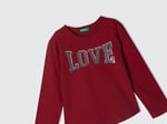 United Colors of Benetton Önü Pullu Baskı Detaylı Etek Ucu Yuvarlak Uzun Kollu T-Shirt T-Shirt Kız çocuk