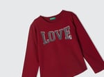 United Colors of Benetton Önü Pullu Baskı Detaylı Etek Ucu Yuvarlak Uzun Kollu T-Shirt T-Shirt Kız çocuk