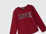United Colors of Benetton Önü Pullu Baskı Detaylı Etek Ucu Yuvarlak Uzun Kollu T-Shirt T-Shirt Kız çocuk