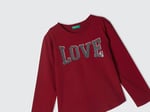 United Colors of Benetton Önü Pullu Baskı Detaylı Etek Ucu Yuvarlak Uzun Kollu T-Shirt T-Shirt Kız çocuk