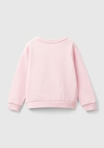 United Colors of Benetton Önü Simli Logo Baskılı Normal Kesim Bisiklet Yaka Sweatshirt Sweatshirt Kız çocuk