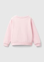 United Colors of Benetton Önü Simli Logo Baskılı Normal Kesim Bisiklet Yaka Sweatshirt Sweatshirt Kız çocuk