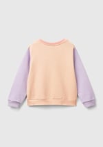 United Colors of Benetton Önü Simli Logo Baskılı Normal Kesim Bisiklet Yaka Sweatshirt Sweatshirt Kız çocuk