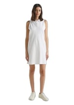 United Colors of Benetton Pamuk Karışımlı Göğsü Logo İşlemeli Düğmeli Polo Yaka Elbise Elbise Kadın