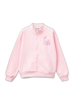 United Colors of Benetton Parıltılı Logo Baskılı Fermuarlı Cepli Yüksek Yaka Sweatshirt Sweatshirt Kız çocuk