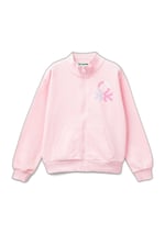 United Colors of Benetton Parıltılı Logo Baskılı Fermuarlı Cepli Yüksek Yaka Sweatshirt Sweatshirt Kız çocuk