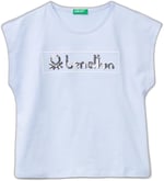 United Colors of Benetton Payetli Benetton Yazılı Yaz T-Shirt T-Shirt Kız çocuk
