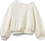 United Colors of Benetton Regular Fit Ribana Detaylı Asimetrik Yaka Sweatshirt Sweatshirt Kız çocuk