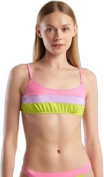 United Colors of Benetton Renk Bloklu Ayarlanabilir Askılı Bağlamalı Bikini Üstü Bikini Kadın