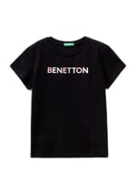 United Colors of Benetton Simli Benetton Yazılı T-Shirt T-Shirt Kız çocuk