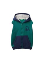United Colors of Benetton Sol Göğsü Logo İşlemeli Normal Kesim Kapüşonlu Sweatshirt Kapüşonlu Sweatshirt Erkek çocuk