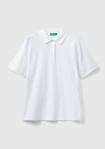 United Colors of Benetton Streç Pamuklu Sol Altı Logo Baskılı Polo T-Shirt Polo T-Shirt Kadın