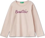 United Colors of Benetton Su Bazlı Baskılı ve İşlemeli Logolu Uzun Kollu T-Shirt T-Shirt Kız çocuk