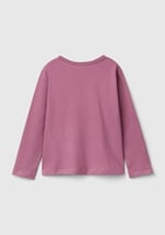 United Colors of Benetton Su Bazlı Baskılı ve İşlemeli Logolu Uzun Kollu T-Shirt Kız Çocuk T-Shirt, Gül Kurusu, 82