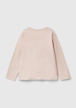 United Colors of Benetton Su Bazlı Baskılı ve İşlemeli Logolu Uzun Kollu T-Shirt T-Shirt Kız çocuk