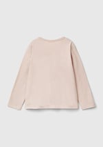 United Colors of Benetton Su Bazlı Baskılı ve İşlemeli Logolu Uzun Kollu T-Shirt T-Shirt Kız çocuk