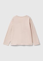 United Colors of Benetton Su Bazlı Baskılı ve İşlemeli Logolu Uzun Kollu T-Shirt T-Shirt Kız çocuk