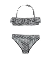 United Colors of Benetton Tamamı Desenli Fırfırlı Boyundan Bağlamalı Bikini Takımı Bikini Kız çocuk