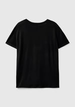 United Colors of Benetton Viskoz Karışımlı Geniş V Yaka Basic T-Shirt T-Shirt Kadın