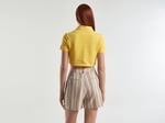 United Colors of Benetton Yarım Logolu Crop Polo T-Shirt Kadın