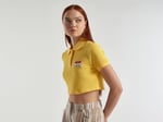 United Colors of Benetton Yarım Logolu Crop Polo T-Shirt Kadın