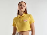 United Colors of Benetton Yarım Logolu Crop Polo T-Shirt Kadın