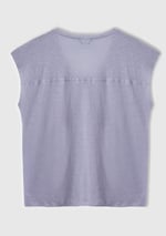 United Colors of Benetton%100 Keten Rahat Kalıp Derin V Yaka Kolsuz T-ShirtT-ShirtKadın