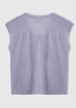 United Colors of Benetton%100 Keten Rahat Kalıp Derin V Yaka Kolsuz T-ShirtT-ShirtKadın