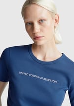United Colors of Benetton%100 Koton Benetton Yazılı Basic Tshirt T-Shirt Kadın