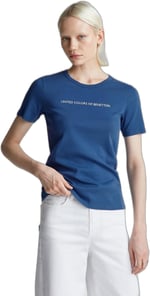 United Colors of Benetton%100 Koton Benetton Yazılı Basic Tshirt T-Shirt Kadın