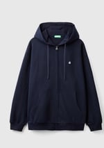 United Colors of Benetton%100 Pamuk Dar Kesim Fermuarlı Kapüşonlu Sweatshirt Kapüşonlu Sweatshirt Erkek