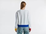 United Colors of Benetton%100 Pamuk Önü Logo Baskılı Ribanalı Bisiklet Yaka Sweatshirt Sweatshirt Kadın