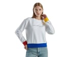 United Colors of Benetton%100 Pamuk Önü Logo Baskılı Ribanalı Bisiklet Yaka Sweatshirt Sweatshirt Kadın