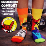 United Oddsocks - Çorap n Roll - 6'lı Kutu Renkli Karışık ve Eşleştir Rock and Roll Çorapları Erkekler için, UK 6-11 | EUR 39-46 | US 7-12. Eğlenceli ve İlginç Doğum Günü, Noel, Erkekler için Babalar 