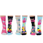 United Oddsocks Kadın Odd Go Flamingo Hediye Paketi - 6 Çorap, Çok renkli, UK 4-8 EUR 37-42 US 6.5-10.5