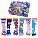 United Oddsocks Let`s Brunch! - - 6'lı Kutu Kadın Tek Çorap - UK 4-8, EUR 37-42, çok renkli, 4-8