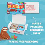 United Oddsocks Sloth It Kadın Hediye Kutusu – Kadınlar için 6 Renkli Tek Çorap – UK 4-8, EUR 37-42, US 6,5-10,5 – Rahatlatıcı Tembel Temalı Çoraplar Karıştırma ve Eşleştirme için – Sevimli, İlginç