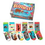 United Oddsocks Sloth It Kadın Hediye Kutusu – Kadınlar için 6 Renkli Tek Çorap – UK 4-8, EUR 37-42, US 6,5-10,5 – Rahatlatıcı Tembel Temalı Çoraplar Karıştırma ve Eşleştirme için – Sevimli, İlginç