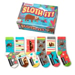United Oddsocks Sloth It Kadın Hediye Kutusu – Kadınlar için 6 Renkli Tek Çorap – UK 4-8, EUR 37-42, US 6,5-10,5 – Rahatlatıcı Tembel Temalı Çoraplar Karıştırma ve Eşleştirme için – Sevimli, İlginç