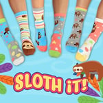 United Oddsocks Sloth It Kadın Hediye Kutusu – Kadınlar için 6 Renkli Tek Çorap – UK 4-8, EUR 37-42, US 6,5-10,5 – Rahatlatıcı Tembel Temalı Çoraplar Karıştırma ve Eşleştirme için – Sevimli, İlginç